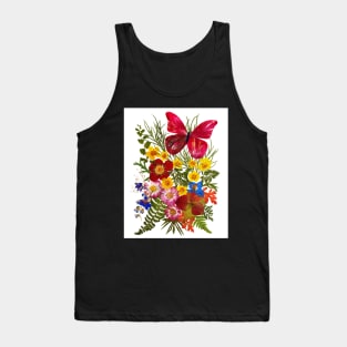 Butterfly Print Flowers Flower Print Butterfly Floral Print Floral Wall Art Butterfly Poster Fern Print Tank Top